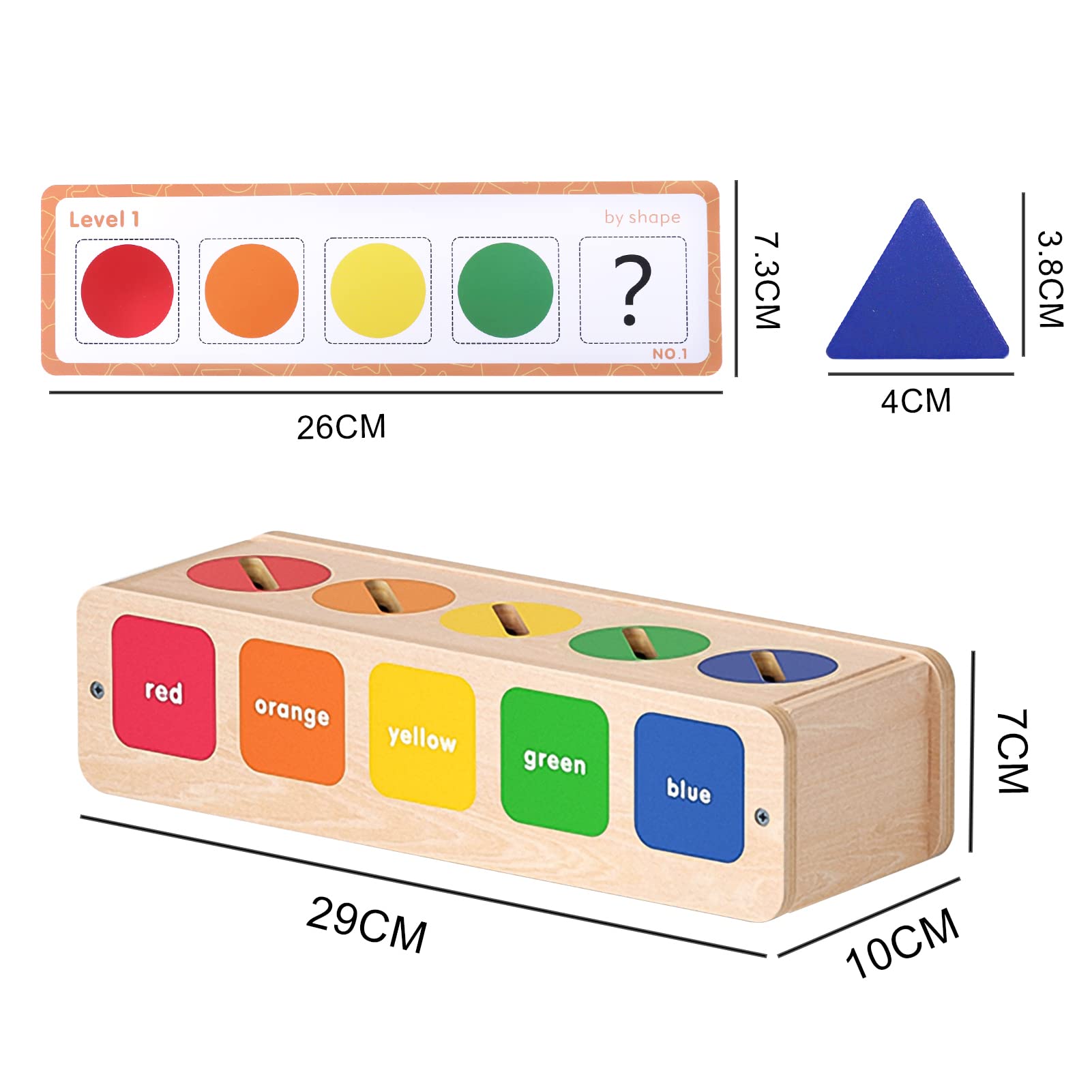 Montessori Wooden Toddler Toy – Color & Shape Sorting Educational Toy for Boys & Girls