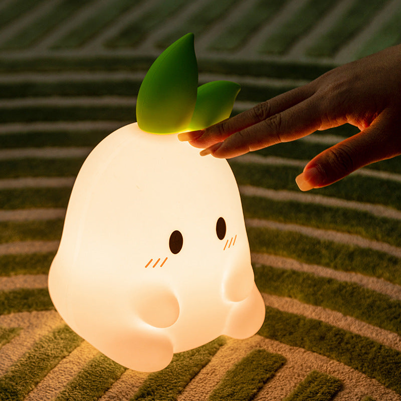 Squishy Silicone Cute Radish LED Night Light - Perfect Gift for Kids and Girls