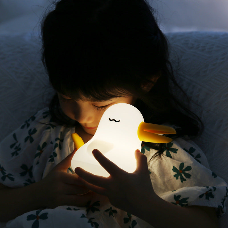 Squishy Silicone Sleep Duck LED Night Light - Perfect Gift for Kids and Girls