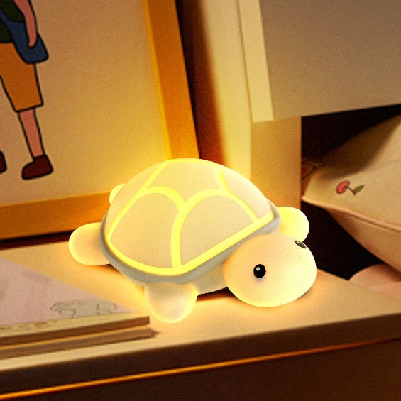 Squishy Silicone Cute Turtle LED Night Light - Perfect Gift for Kids and Girls