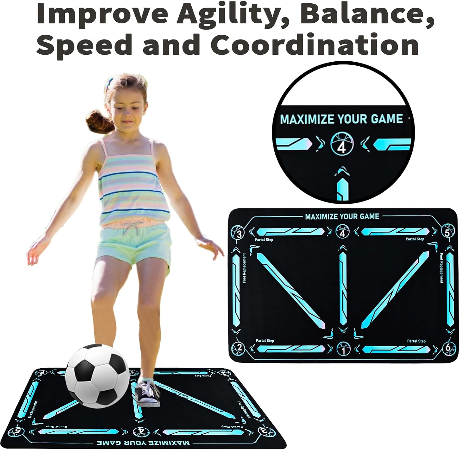 A child's best friend - Football training mat for all levels Non-slip and quiet