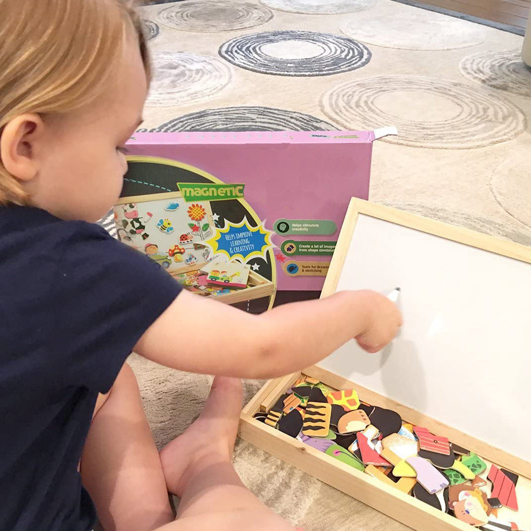 Educational Magnetic Box (with Whiteboard & Chalkboard)