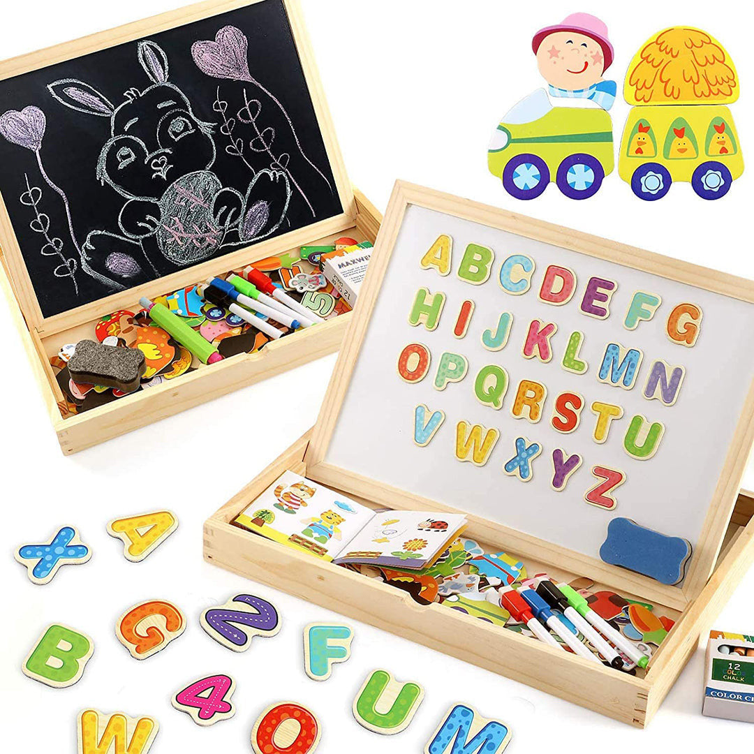 Educational Magnetic Box (with Whiteboard & Chalkboard)