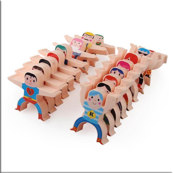 Acrobatic Hercules Wooden Stacking Toy Set