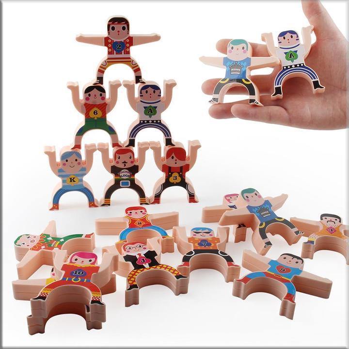 Acrobatic Hercules Wooden Stacking Toy Set