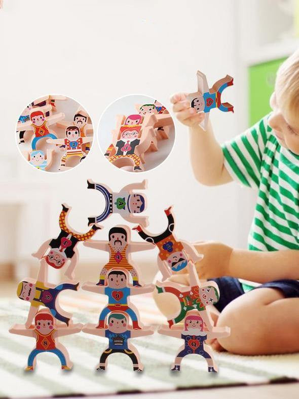 Acrobatic Hercules Wooden Stacking Toy Set