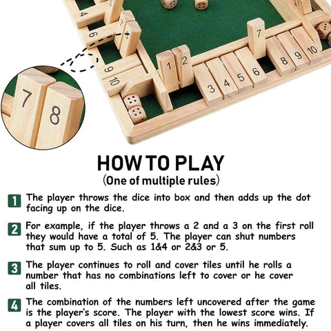 Shut The Box Board Game