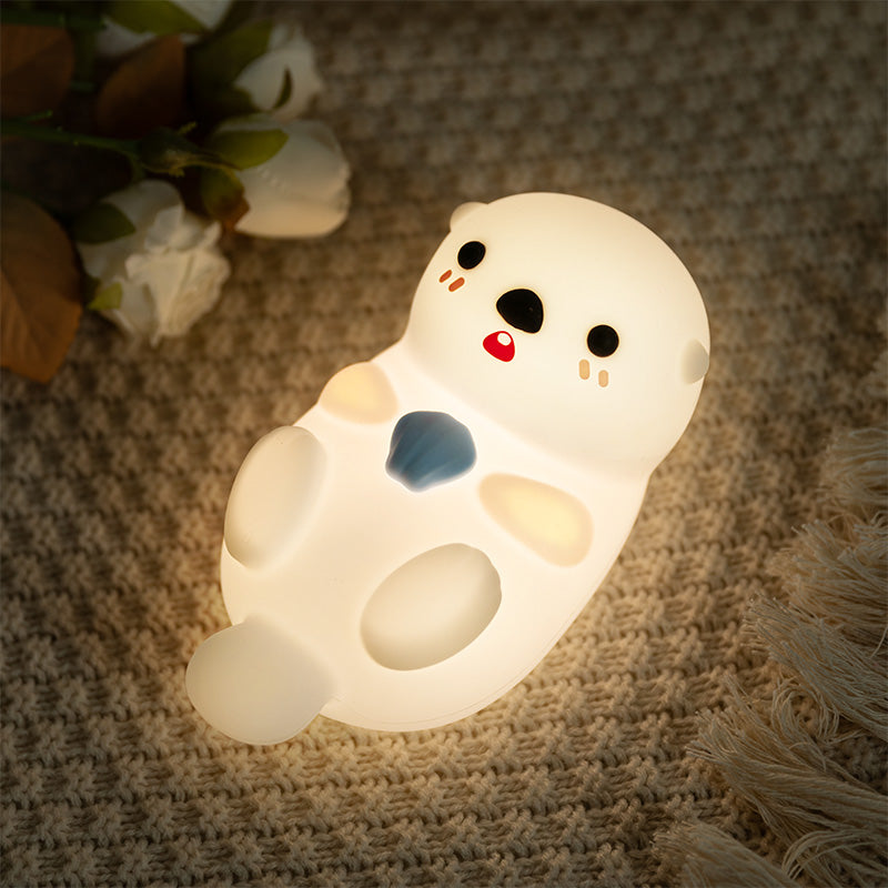 MiniaCraft® Otter Squishy Silicon LED Night Light Limited - Tap Lamp, Best Gift for Kids and Girls