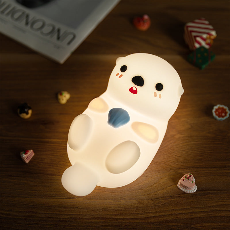 MiniaCraft® Otter Squishy Silicon LED Night Light Limited - Tap Lamp, Best Gift for Kids and Girls