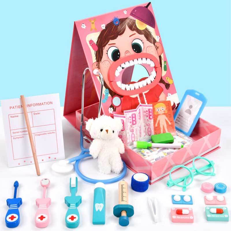 Wooden Simulation Dentist Set