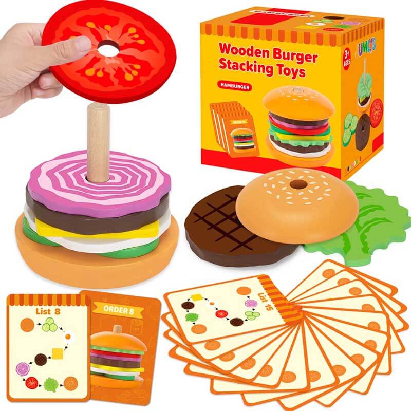 Wooden Burger Stacking Toys