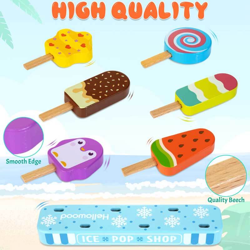 Wooden Ice Pop Pretend Play Set