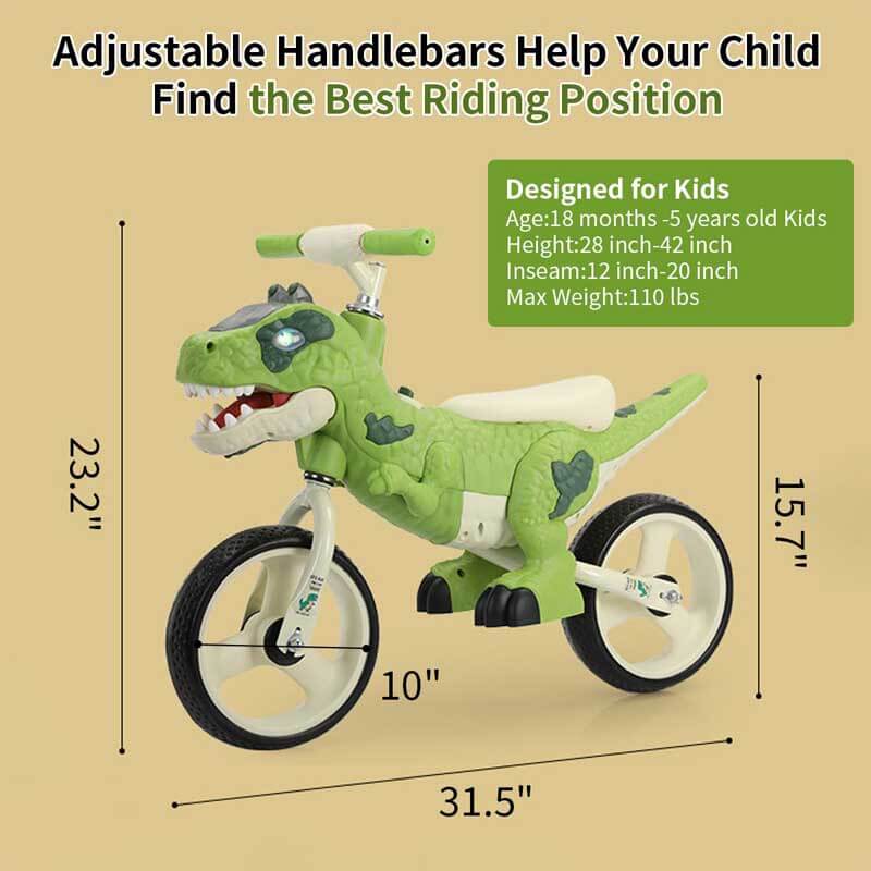 Dino-Themed Toddler Balance Bike