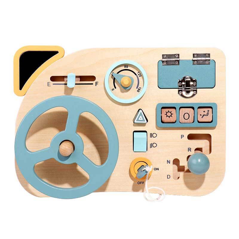 Wooden Analog Steering Wheel Toy