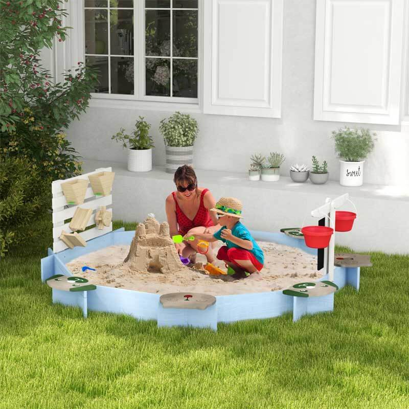 Wooden Sandbox for 3-7 Years