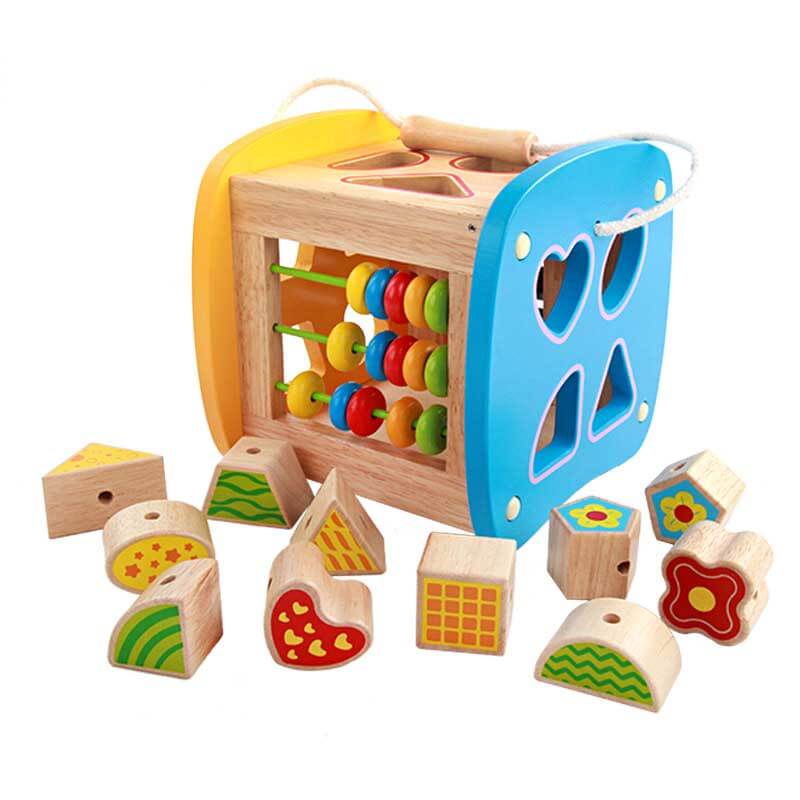 Montessori Wooden Activity Cube