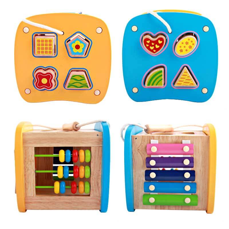 Montessori Wooden Activity Cube