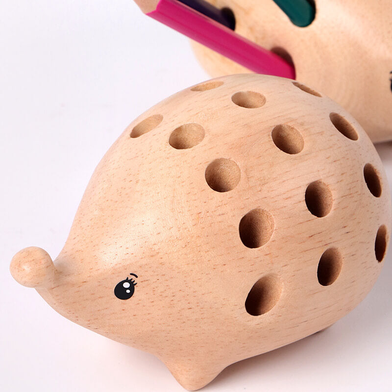 Hedgehog Wooden Pen Holder