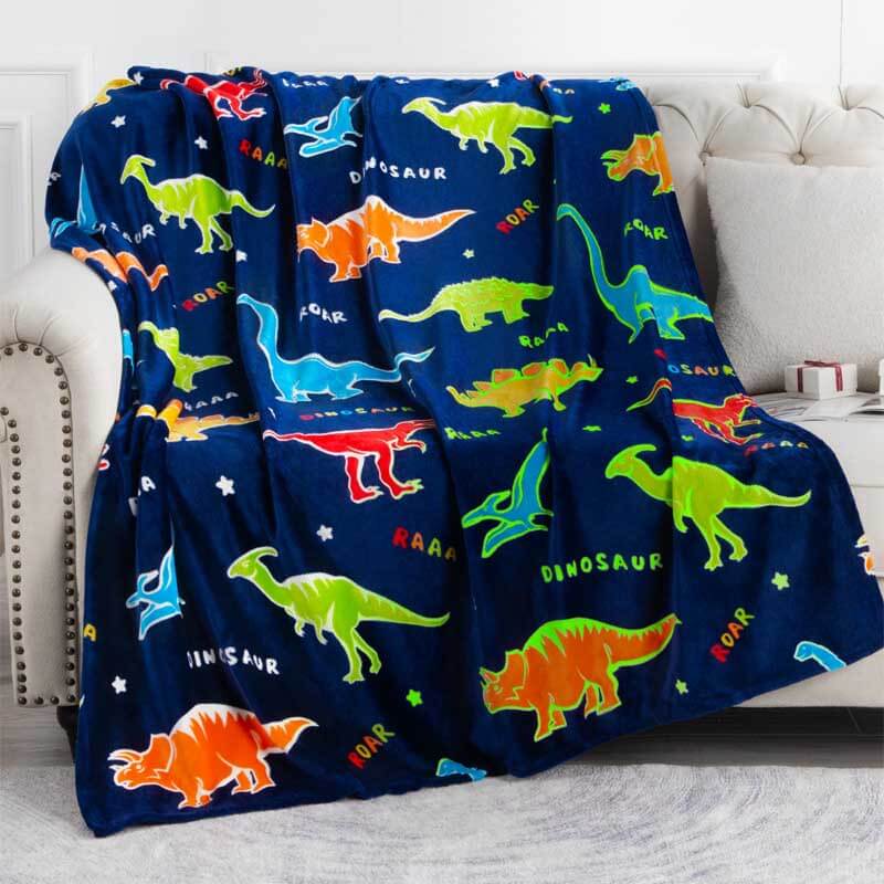 Glow in The Dark Dino Blanket