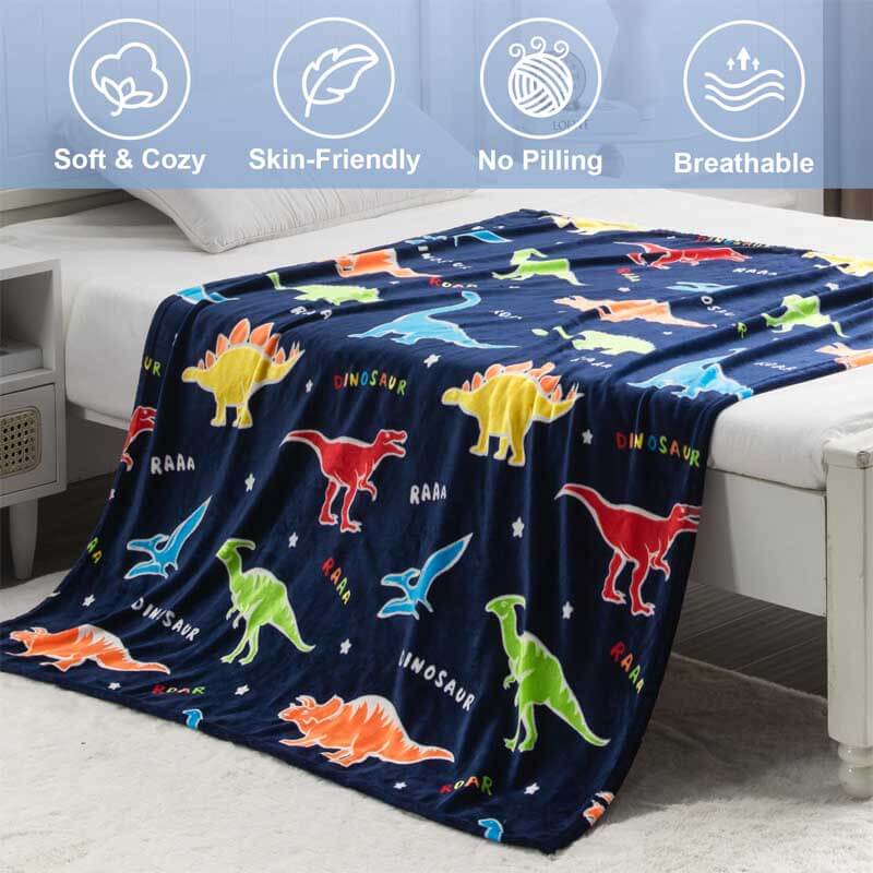 Glow in The Dark Dino Blanket