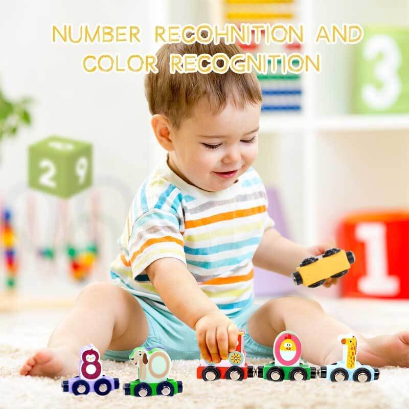 Magnetic Wooden Number Train Set