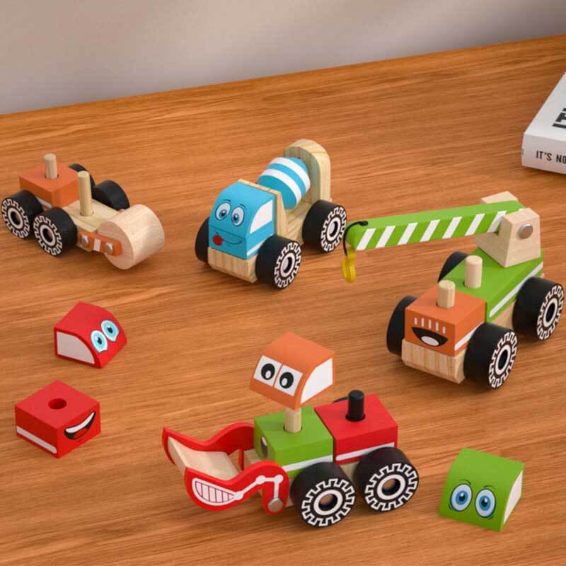 Wooden Vehicle Combination Puzzle