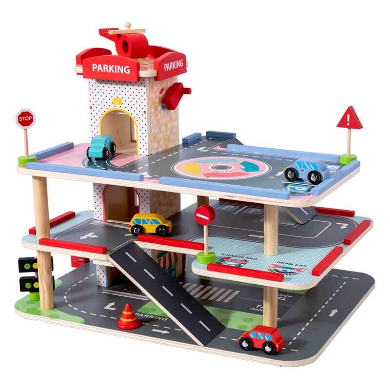 Wooden Parking Garage Playset