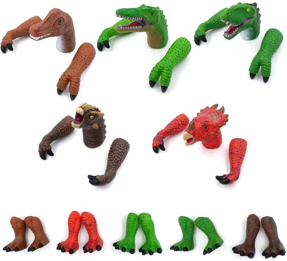 Realistic Dinosaur Hand Puppet T Rex Velociraptor Paw Patrol Finger Puppets