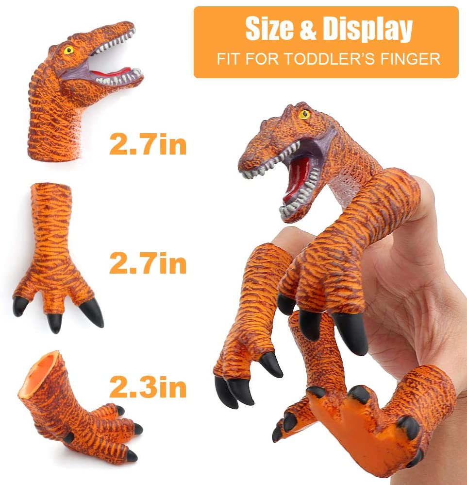 Realistic Dinosaur Hand Puppet T Rex Velociraptor Paw Patrol Finger Puppets