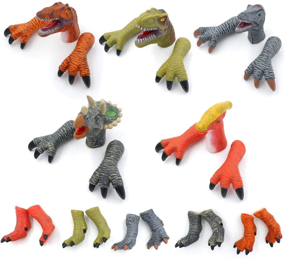 Realistic Dinosaur Hand Puppet T Rex Velociraptor Paw Patrol Finger Puppets