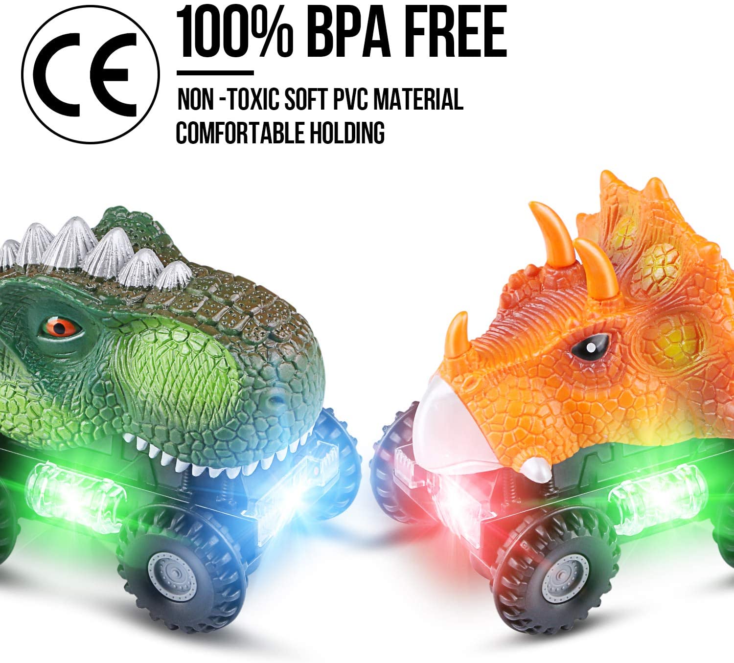 Roaring Dinosaur LED Car (2 PACK)