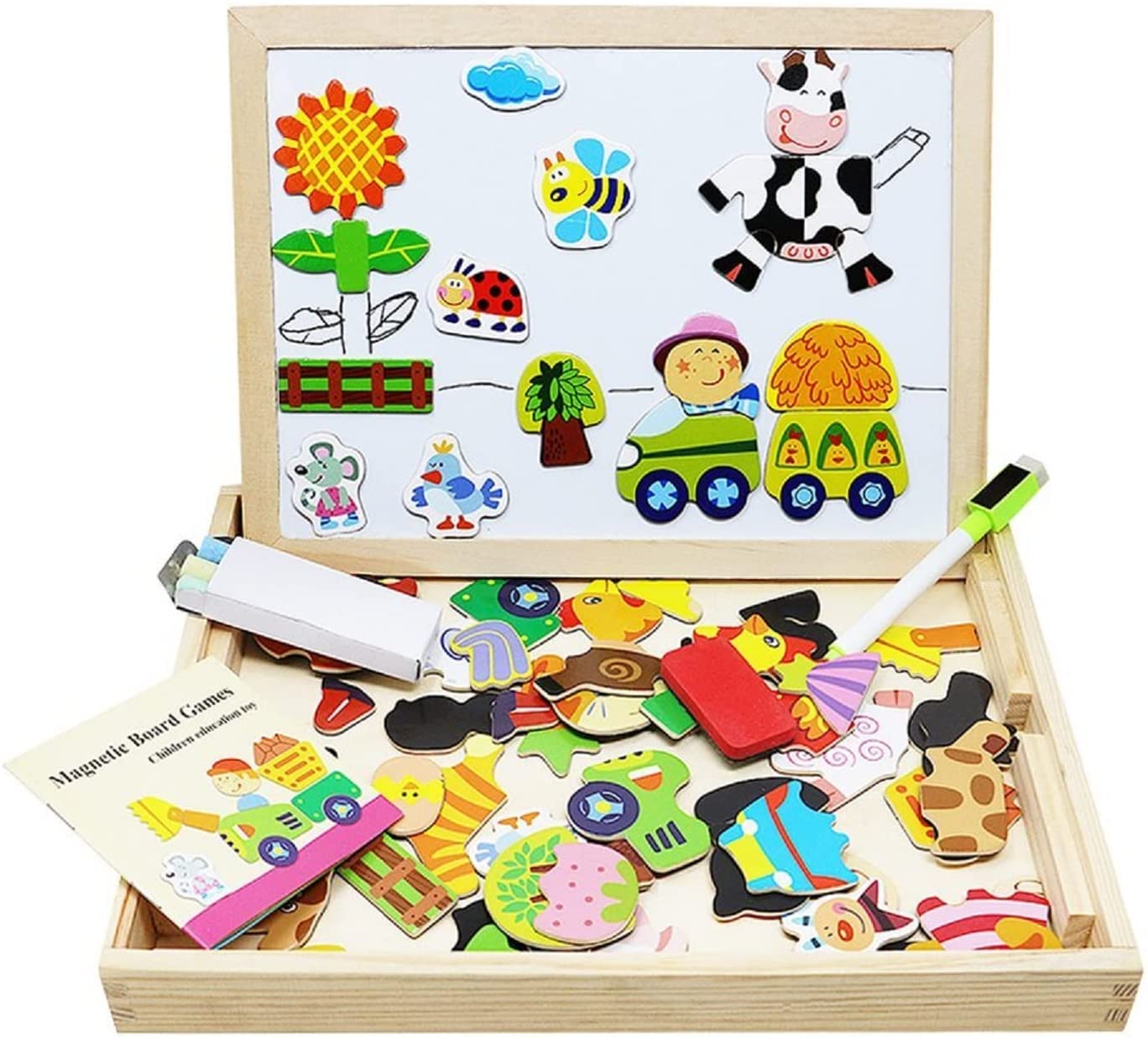 Wooden Creative Faces Magnetic Puzzle Box - EXPLORE, PLAY, & REPEAT!