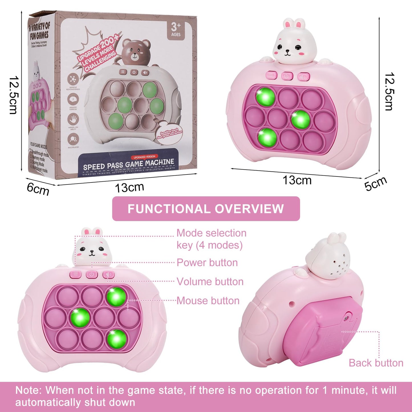 FRIUSATE Light-Up Pop Game – Sensory Fidget Bubble Controller for Kids & Stress Relief