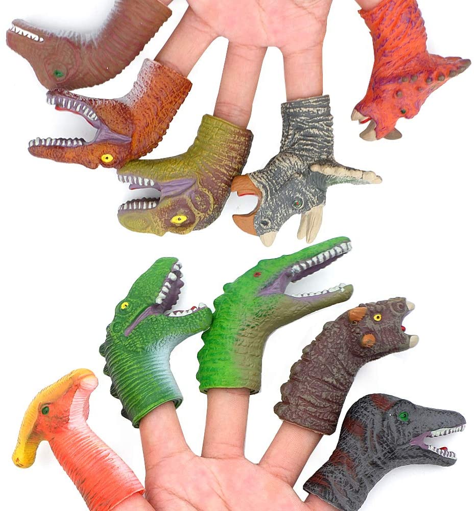 Realistic Dinosaur Hand Puppet T Rex Velociraptor Paw Patrol Finger Puppets