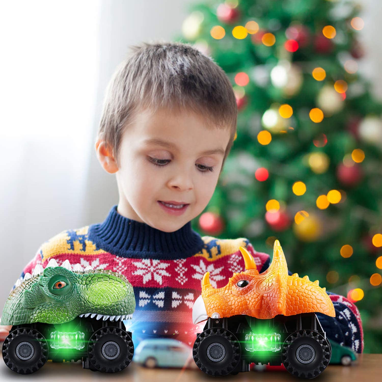 Roaring Dinosaur LED Car (2 PACK)