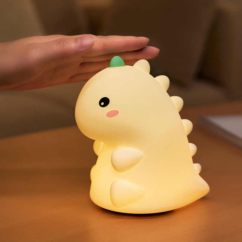 Squishy Silicone Dinosaur LED Night Light - Perfect Gift for Kids and Girls