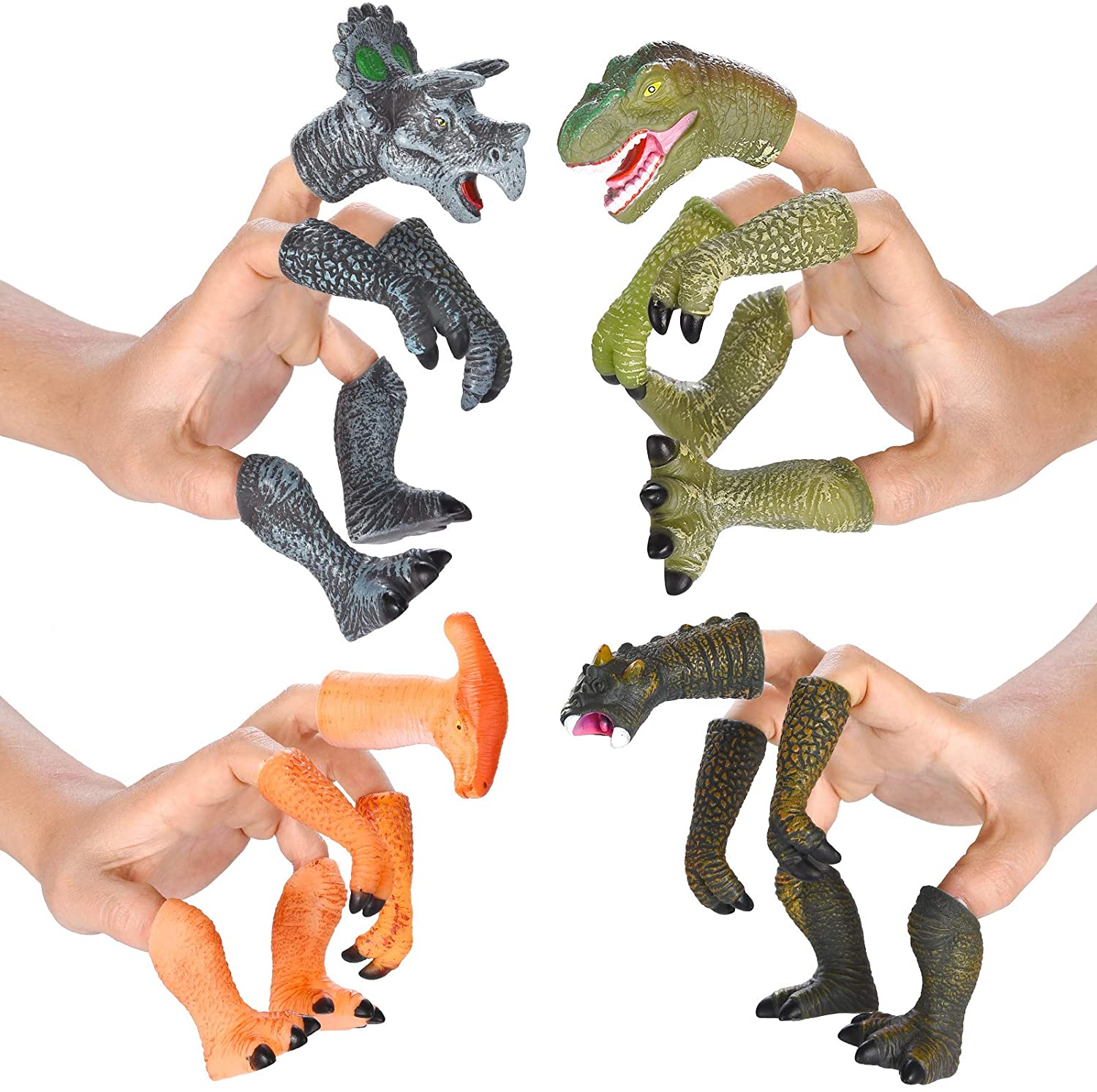 Realistic Dinosaur Hand Puppet T Rex Velociraptor Paw Patrol Finger Puppets