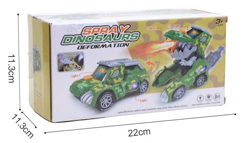 Transforming Dinosaur LED Camo Spray SUV Car