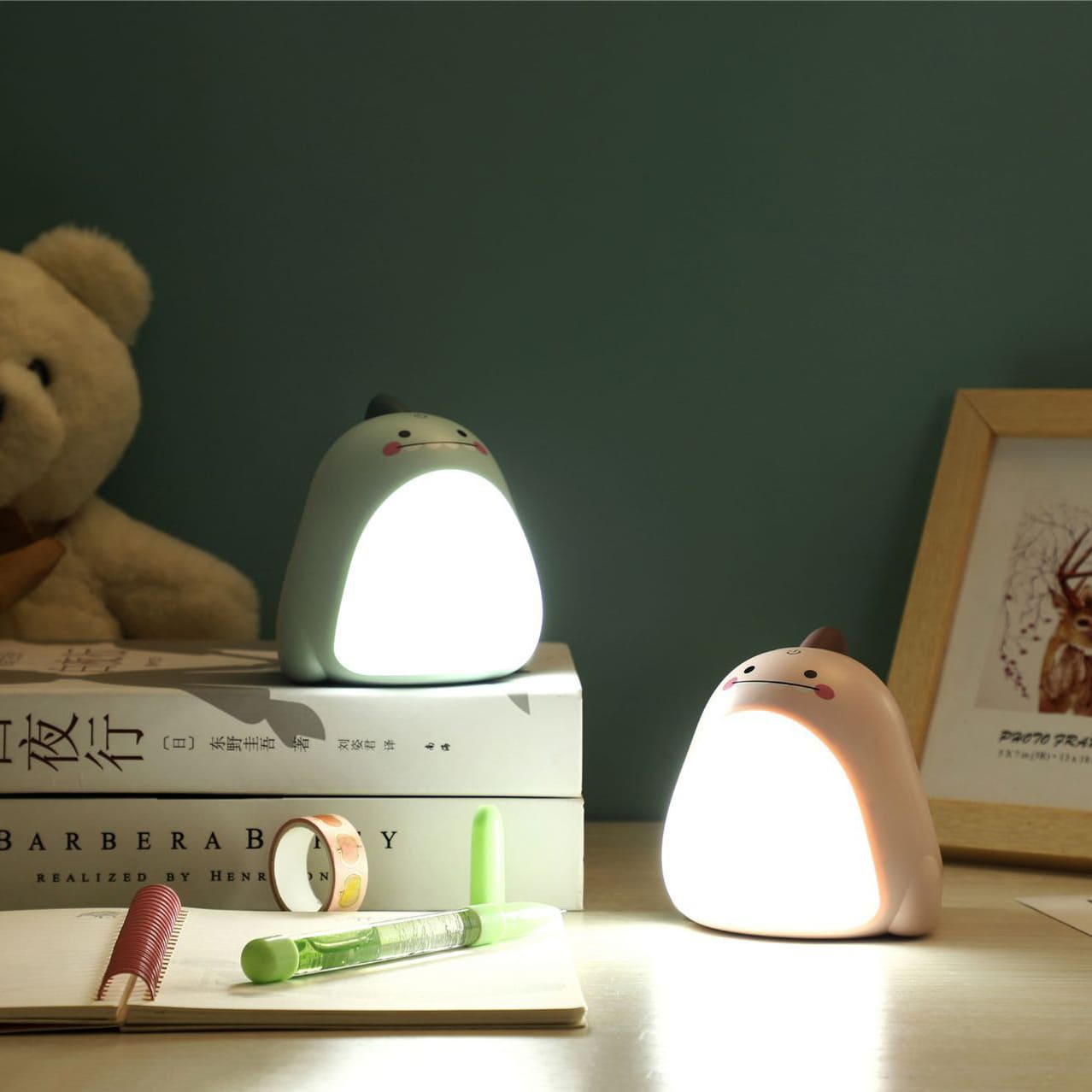 Squishy Silicone Dinosaur LED Night Light - Perfect Gift for Kids and Girls