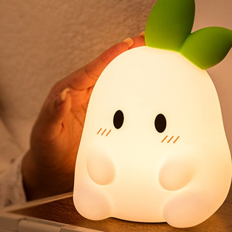 Squishy Silicone Cute Radish LED Night Light - Perfect Gift for Kids and Girls