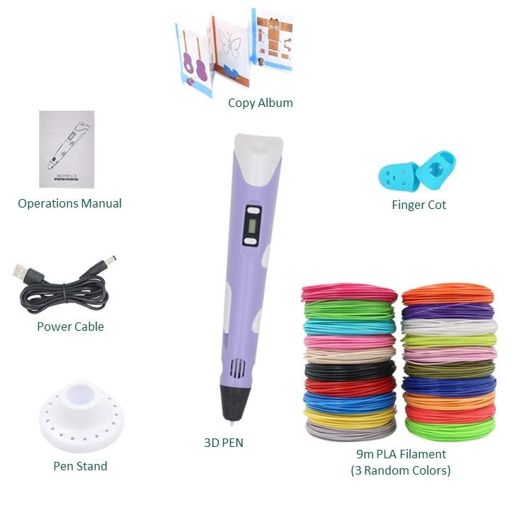 3D Pen Starter Kit - 100M Filament - 10 Colors