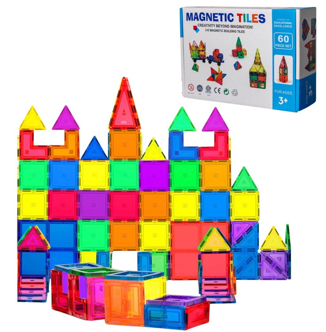 Montessori Magnetic Building Blocks (60 pcs)