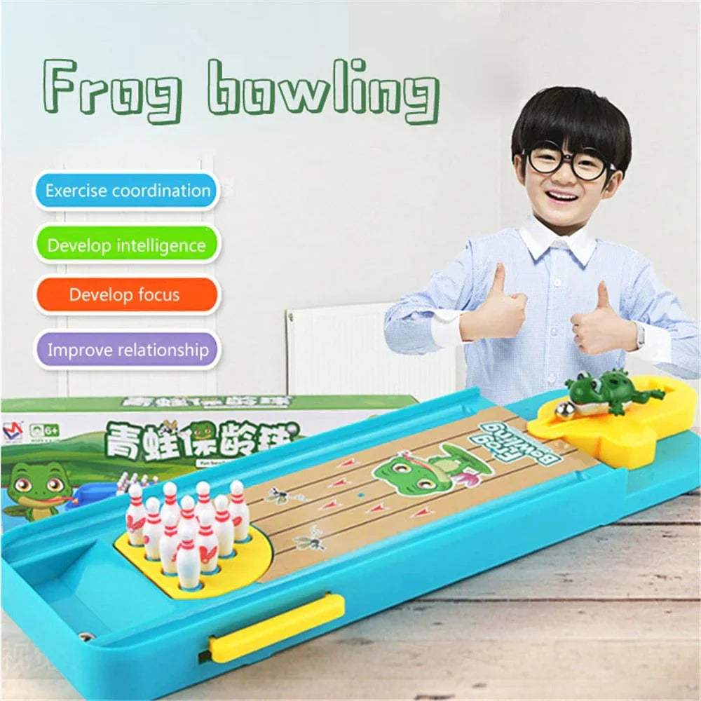 Jumping Frog Bowling Alley - Promotes Motor Skills - Mini Bowling Alley