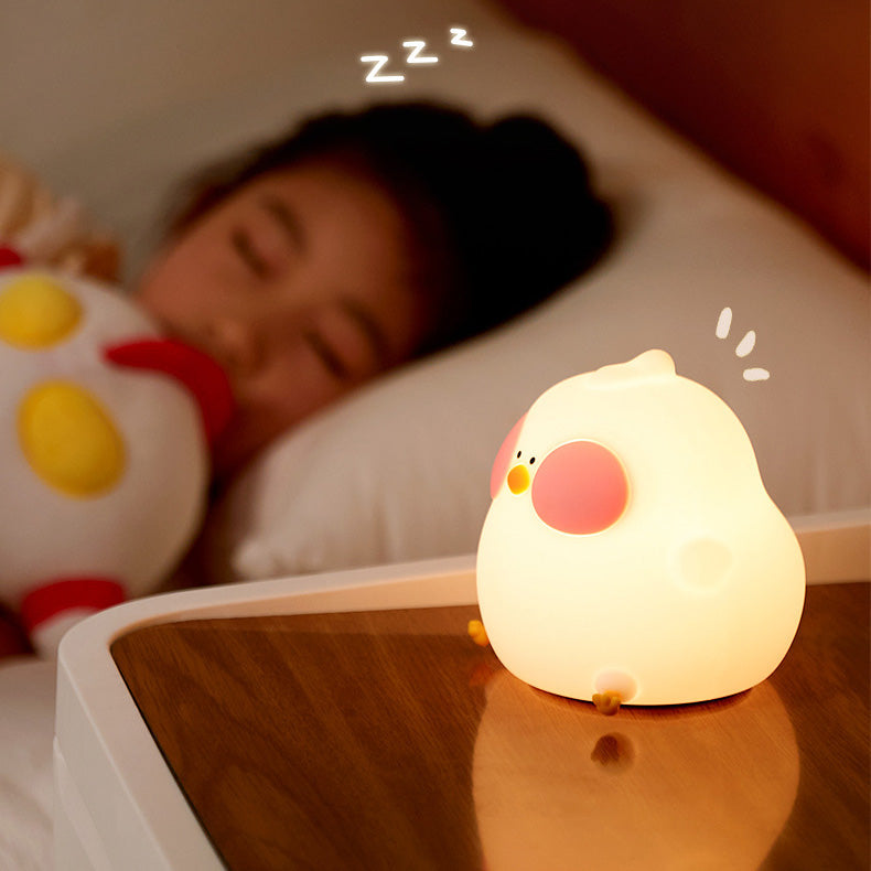 Squishy Silicone Cuckoo Chicken LED Night Light - Perfect Gift for Kids and Girls