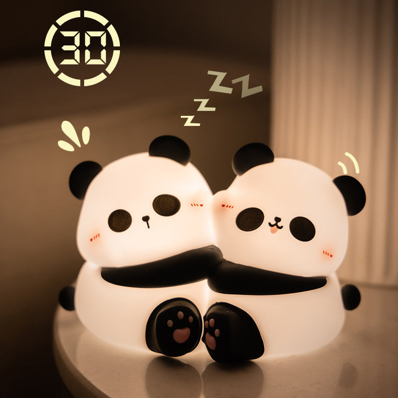 Squishy Silicone Handle Panda LED Night Light - Perfect Gift for Kids and Girls