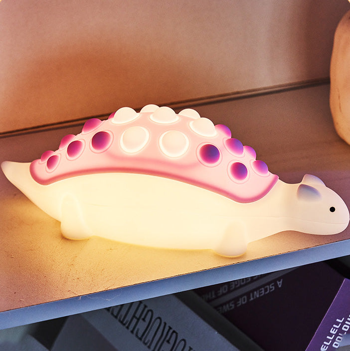 Squishy Silicone Dinosaur LED Night Light - Perfect Gift for Kids and Girls