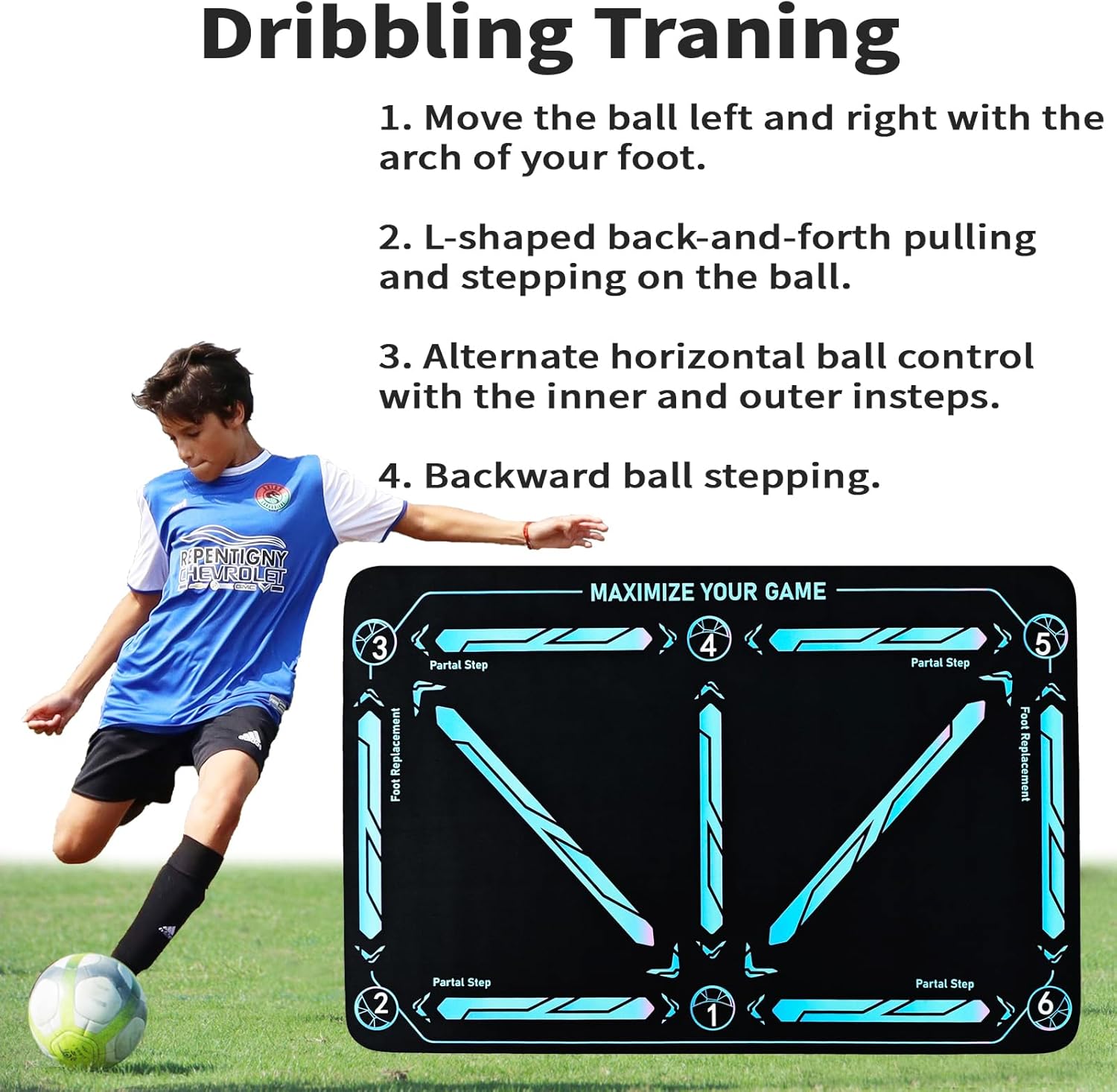 A child's best friend - Football training mat for all levels Non-slip and quiet