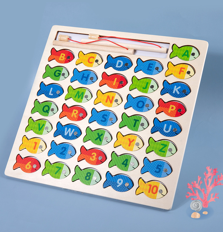 Montessori ABC & Numbers Fishing Game