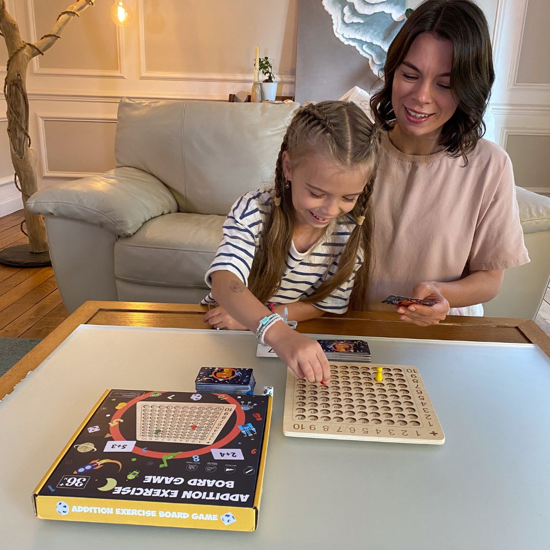 Montessori Math Game with Cards and Dice