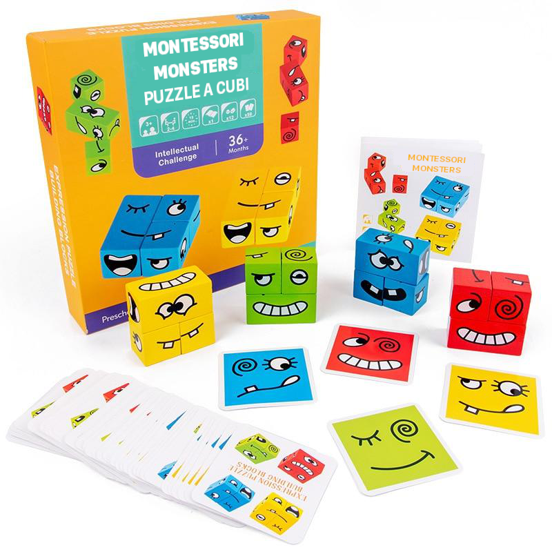 Montessori Monsters™- Wooden Cubes Puzzle